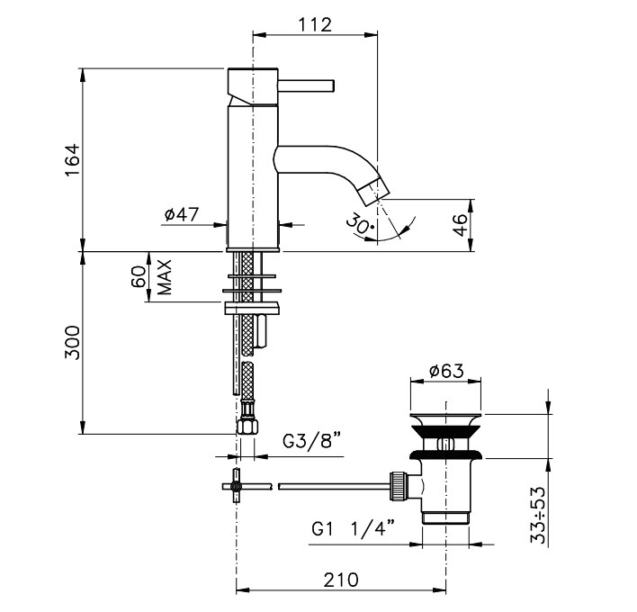 Смеситель для раковины однорычажный NICOLAZZI MAC KINLEY 05 3702CR29M Хром