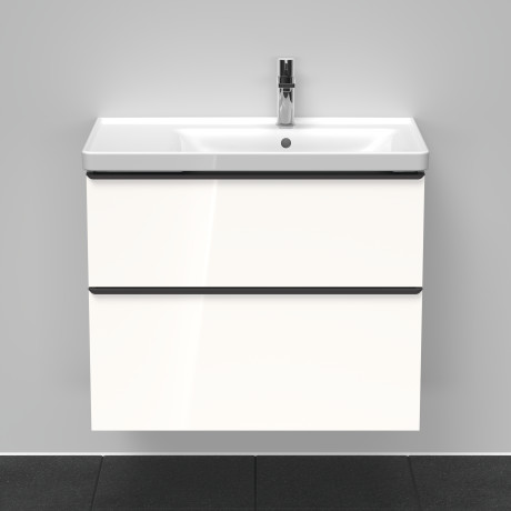 Тумба подвесная под раковину DURAVIT D-Neo DE435802222 784 мм х 452 мм, с выдвижным ящиком и выдвижным отделением, белый глянцевый