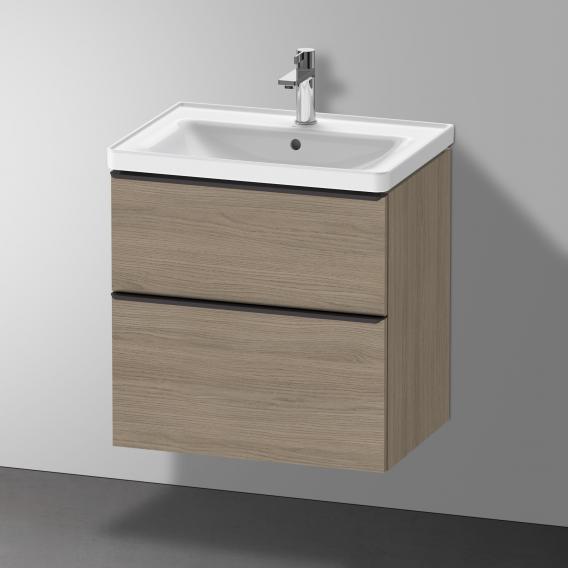 Тумба подвесная под раковину DURAVIT D-Neo DE435403535 634 мм х 452 мм, с выдвижным ящиком и выдвижным отделением, дуб терра