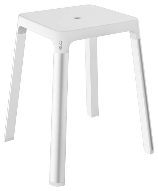 Стульчик для ванной KEUCO AXESS 35082 170051 цвет Алюминий серебристый анодированный/Белый