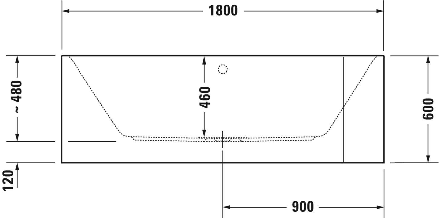 Акриловая ванна Duravit Happy D2 Plus 700449800000000 1800 х 800 c двумя наклонами для спины, с интегрированной акриловой панелью и ножками, угловая, белая/графит супер матовый