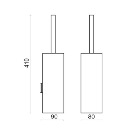 Ёршик для унитаза с колбой подвесной BOSSINI Quadro Line V50207.030 цвет Хром