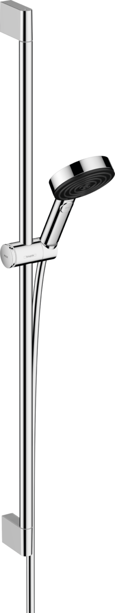 Душевая штанга Hansgrohe Pulsify Unica 24400000 650 мм, c кнопочным слайдером и шлангом, хром
