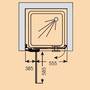 АКЦИЯ Дверь в нишу складная Provex Combi Free 0005 CF 05 GL L 1000 мм х 1975 мм, блестящий алюминий/стекло прозрачное