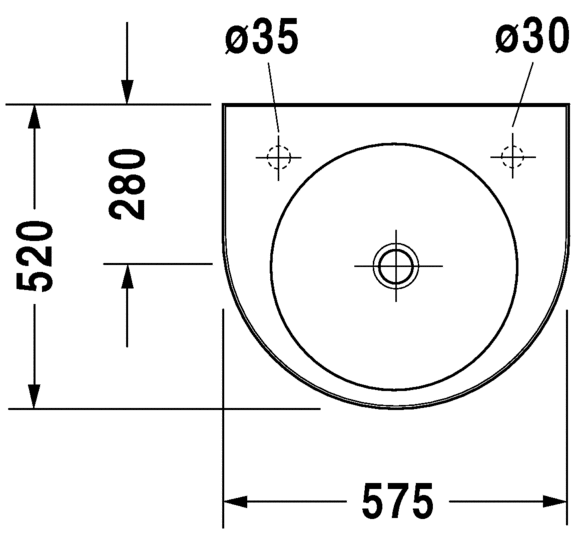 Раковина подвесная Duravit Architec 0449580009 57х52см