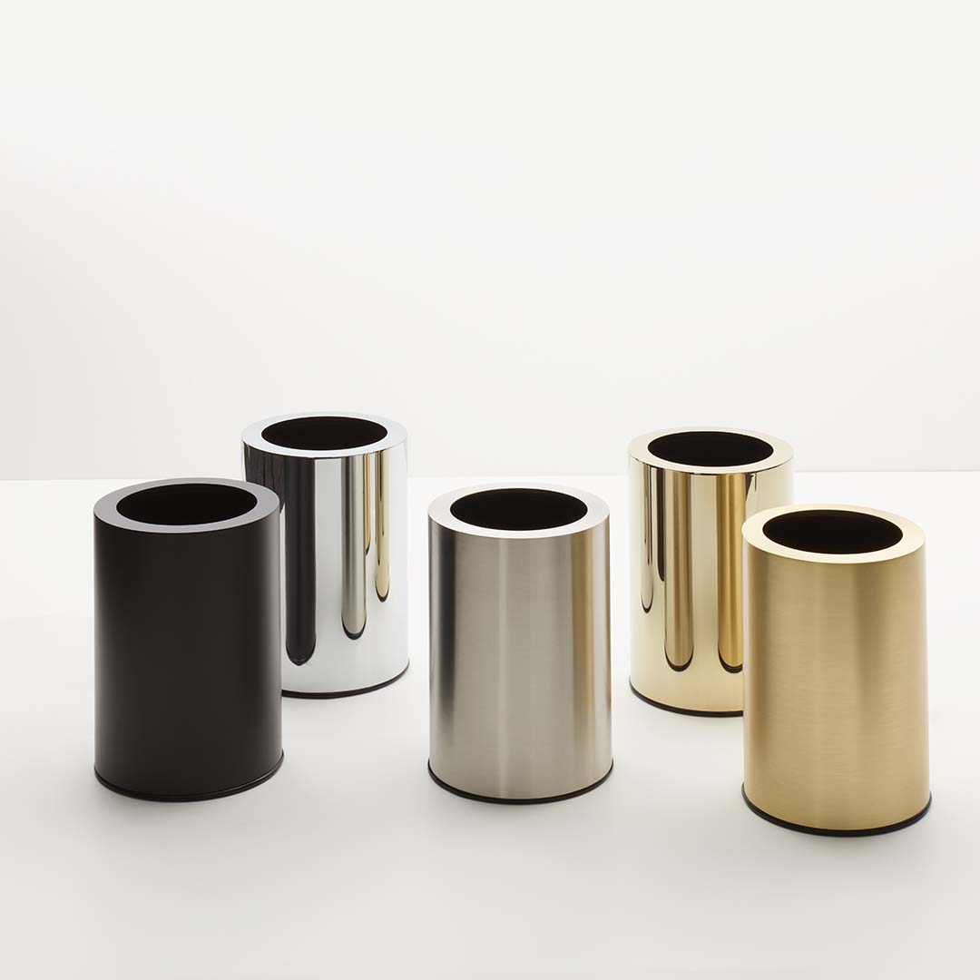 Ведро для мусора/бумаги, без крышки DECOR WALTHER  Rooms  0615060      32,5 X Ø 20,5 см,  8,5 л, с внутренним контейнером, нерж. сталь, цвет черный матовый