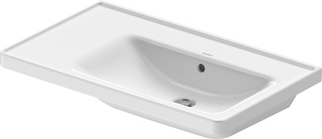 Раковина встраиваемая ассиметричная Duravit D-Neo 2370800060 800 мм х 480 мм, с переливом, без отверстия под смеситель, белая