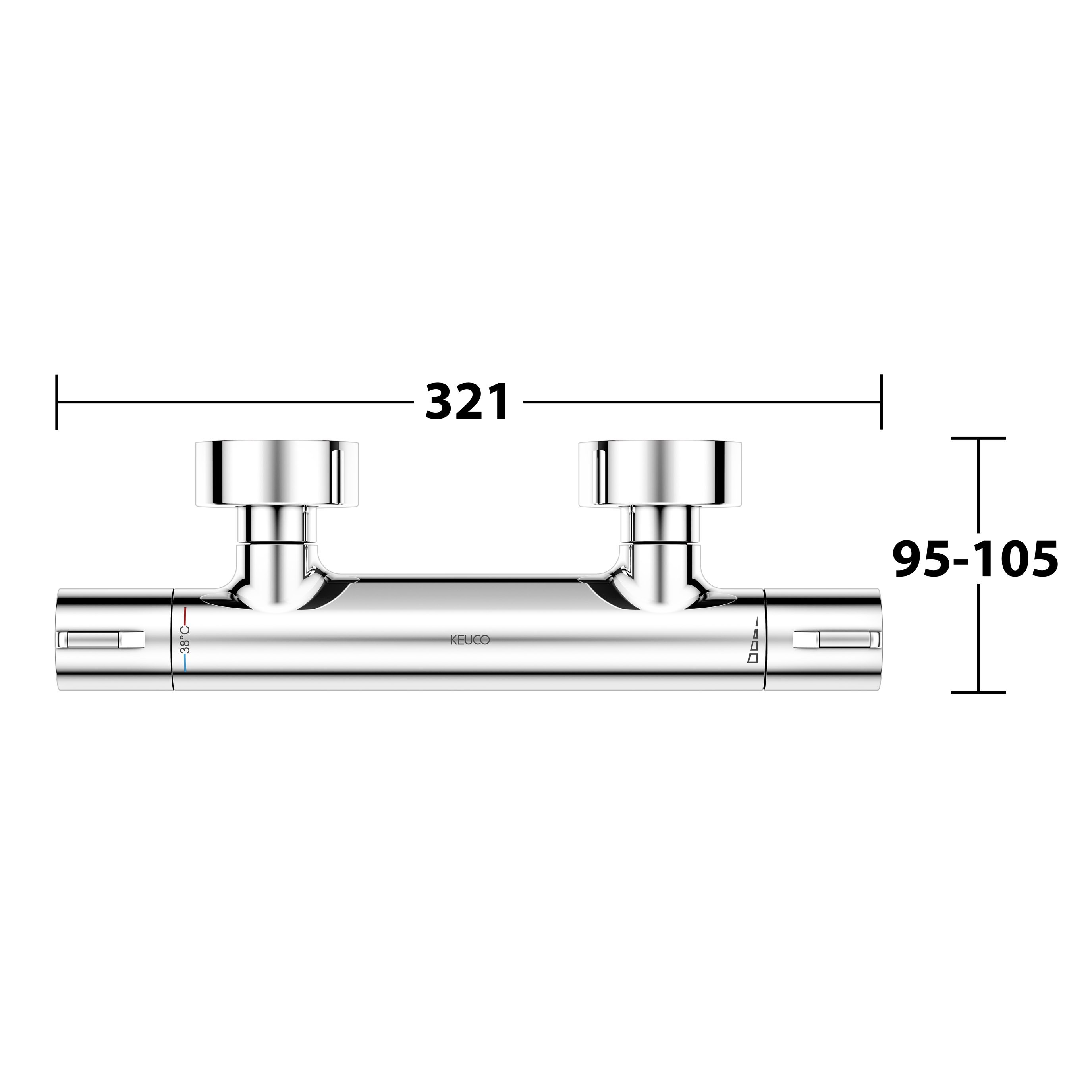 Термостат для душа KEUCO PLAN BLUE 53926 011001 с защитой от обратного потока, цвет Хром