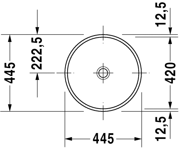 Раковина встраиваемая снизу  Duravit Architec 0319420000 44х44 см