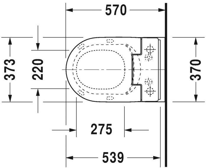 Унитаз подвесной Duravit Me by Starck Rimless 2529592000 с вертикальным смывом, для SensoWash, безободковый, с креплением Durafix, с покрытием HygieneGlaze, белый