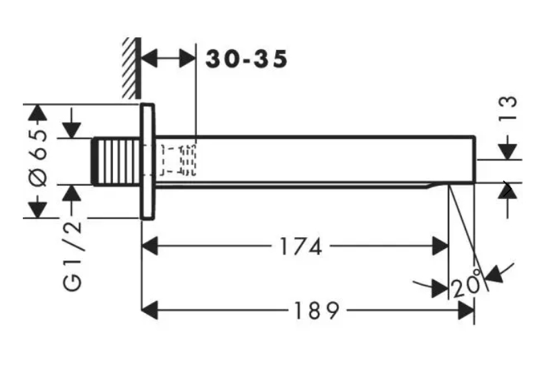 Излив на ванну HANSGROHE Finoris 76410000 цвет Хром