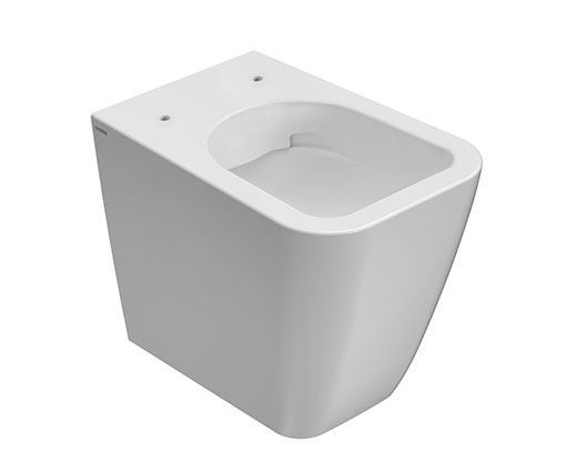 Унитаз приставной укороченный безободковый GLOBO STONE ST004BI 360 мм х 520 мм, c выпуском Vario, с креплением, белый глянцевый