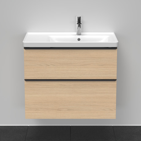 Тумба подвесная под раковину DURAVIT D-Neo DE435803030 784 мм х 452 мм, с выдвижным ящиком и выдвижным отделением, натуральный дуб