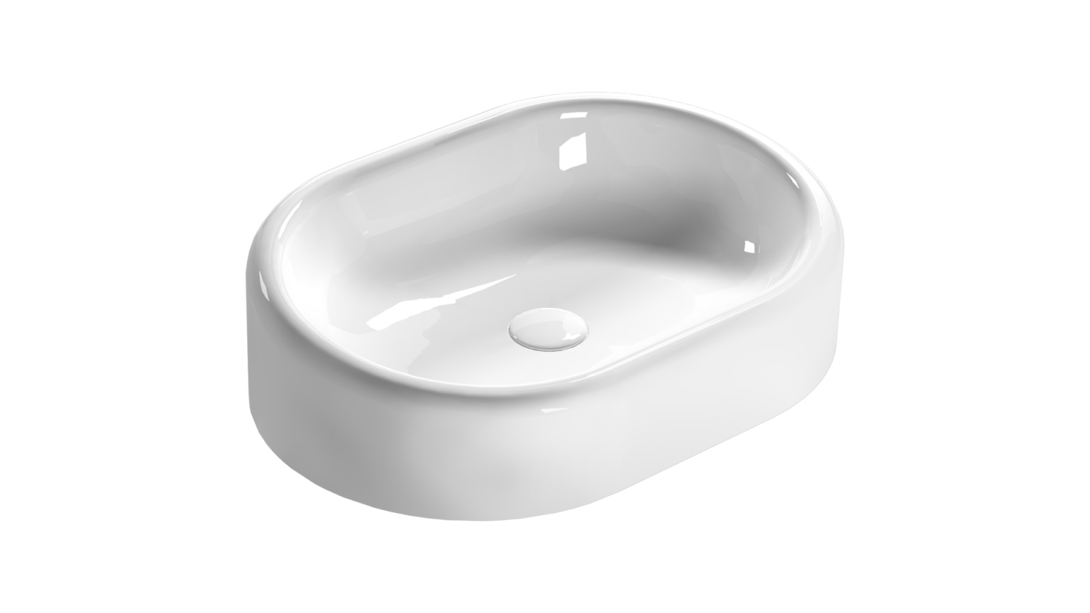 Раковина накладная GLOBO Lalita LT020BI 610х420х160мм, без перелива, без отверстия под смеситель, цвет Белый глянцевый