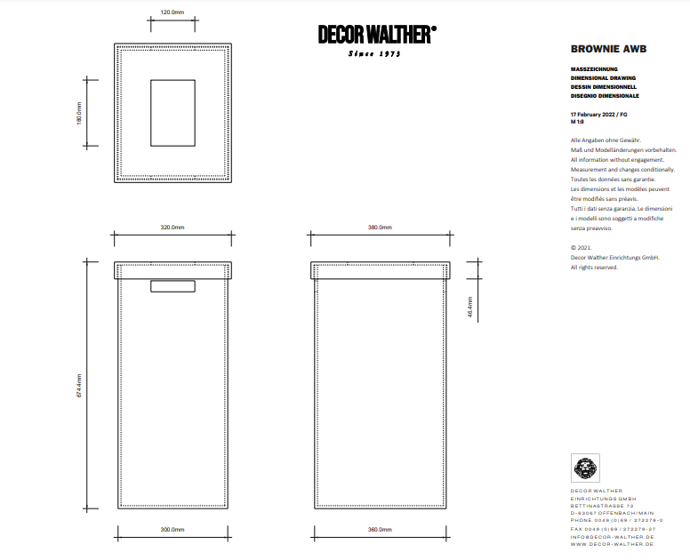Корзина для белья напольная  DECOR WALTHER  Brownie AWB   0937560   60,5 X 38,5 X 38,5 см, имитация кожи, цвет: черный матовый