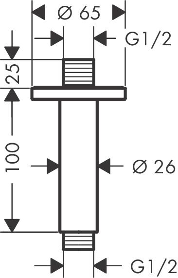 Потолочный держатель для верхнего душа HANSGROHE Vernis Blend 27804000 100 мм, цвет Хром