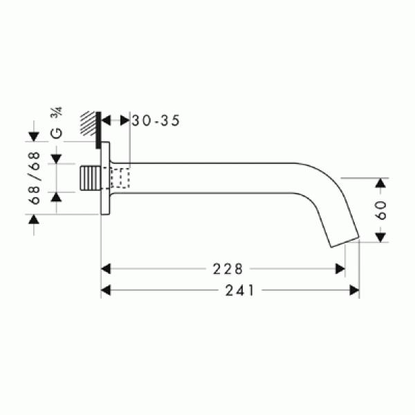 Излив на ванну Axor Citterio M 34411000 хром (изделие снято с производства)