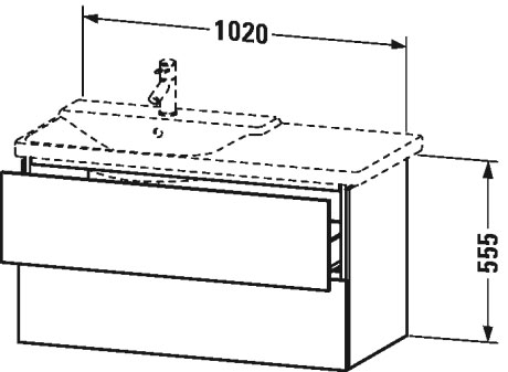 Тумба подвесная под раковину Duravit L-Cube LC625108989 фланелево-серый