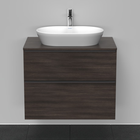 Тумба подвесная под раковину DURAVIT D-Neo DE496705353 800 мм х 550 мм, с консолью, с двумя выдвижными ящиками, каштан тёмный