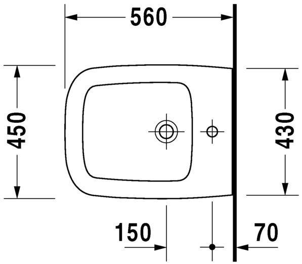 Биде подвесное DURAVIT Esplanade 2265100000 450 мм х 560 мм, белое