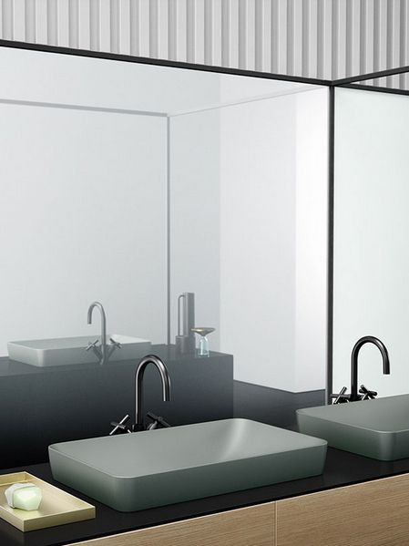 Раковина накладная GSI PURA 883704 600 мм х 380 мм, без отверстия под смеситель, без перелива, цвет Agave Matte