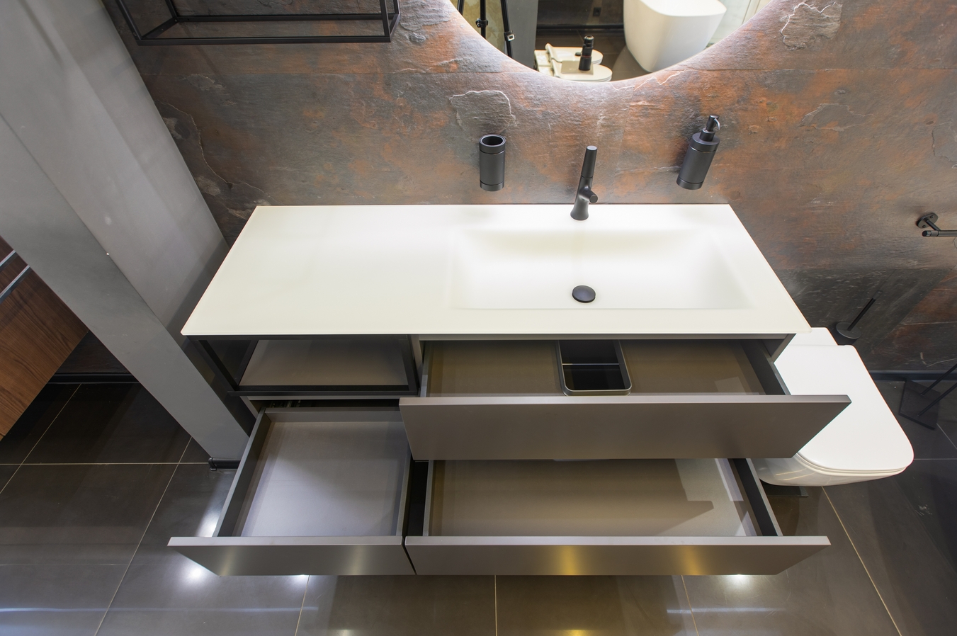 Раковина со столешницей встраиваемая сверху BMT BLUES 4.0 801811140010.4  1410х10х504 мм, с отверстием под смеситель, без перелива, Satin Snow Glass