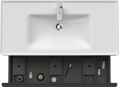 Тумба подвесная под раковину DURAVIT D-Neo DE425604343 984 мм х 452 мм, с одним выдвижным ящиком, базальт матовый