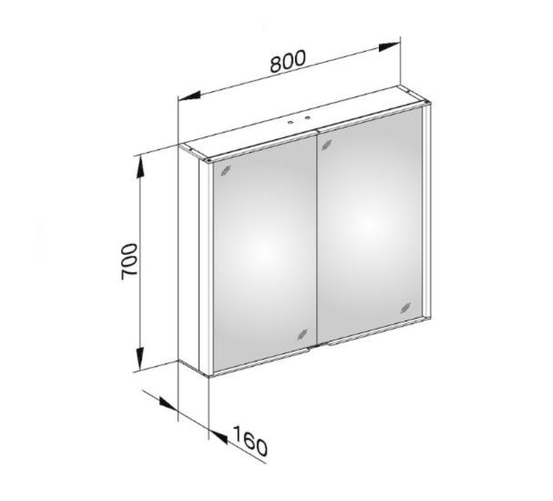 Зеркальный шкаф с подсветкой Keuco Royal Match 12802 171301 настенный монтаж