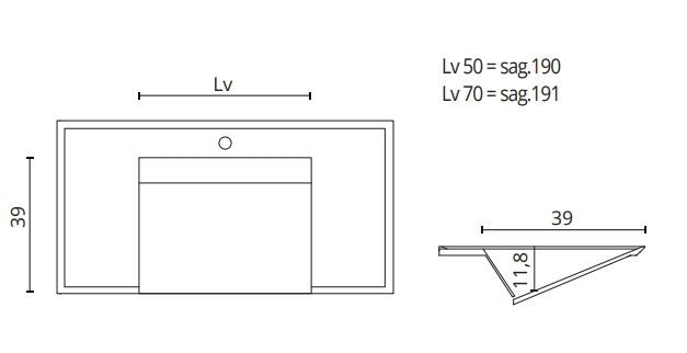 Раковина со столешницей BMT IKON TRIA RIM 870 811 144 02.4 TRR    1440х220х504мм, с отверстием под смеситель, белый матовый