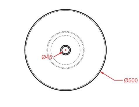 Раковина круглая накладная ARTCERAM JOLIE JOL001 01 00 500 мм х 500 мм, без отверстия под смеситель, без перелива, белый глянцевый