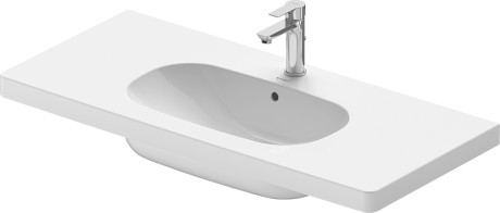 Раковина встраиваемая сверху Duravit D-Code 03421000002 с тремя отверстиями для смесителя, с переливом, белая