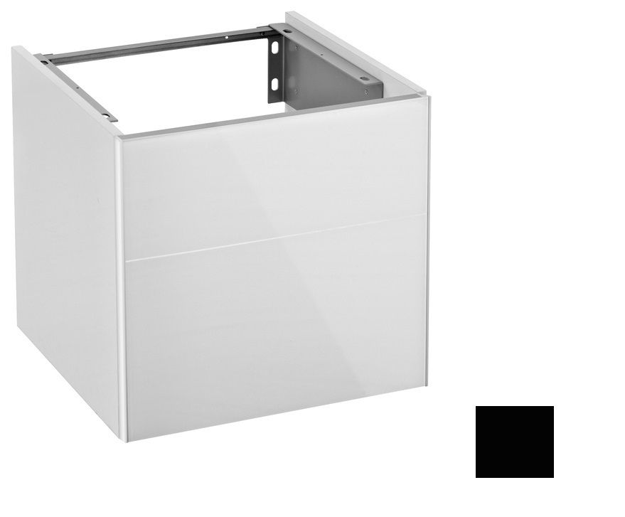 Тумба под умывальник Keuco Royal Reflex  34040 570001 корпус матовый лак/фасад стекло черный