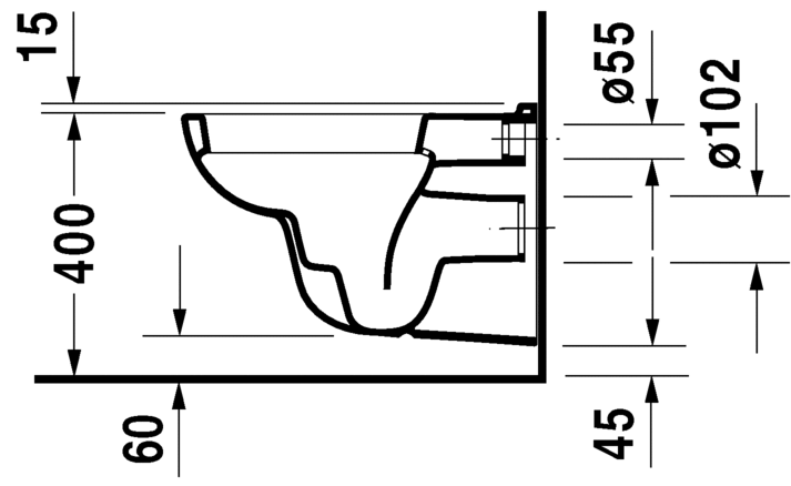 Подвесной унитаз Duravit D-Code 45351900A1 54 см с сиденьем (комплект)