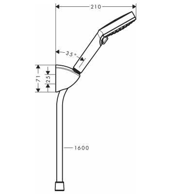 Душевой набор HANSGROHE Vernis Blend 26273000 c ручным душем, держателем Vario и шлангом, хром