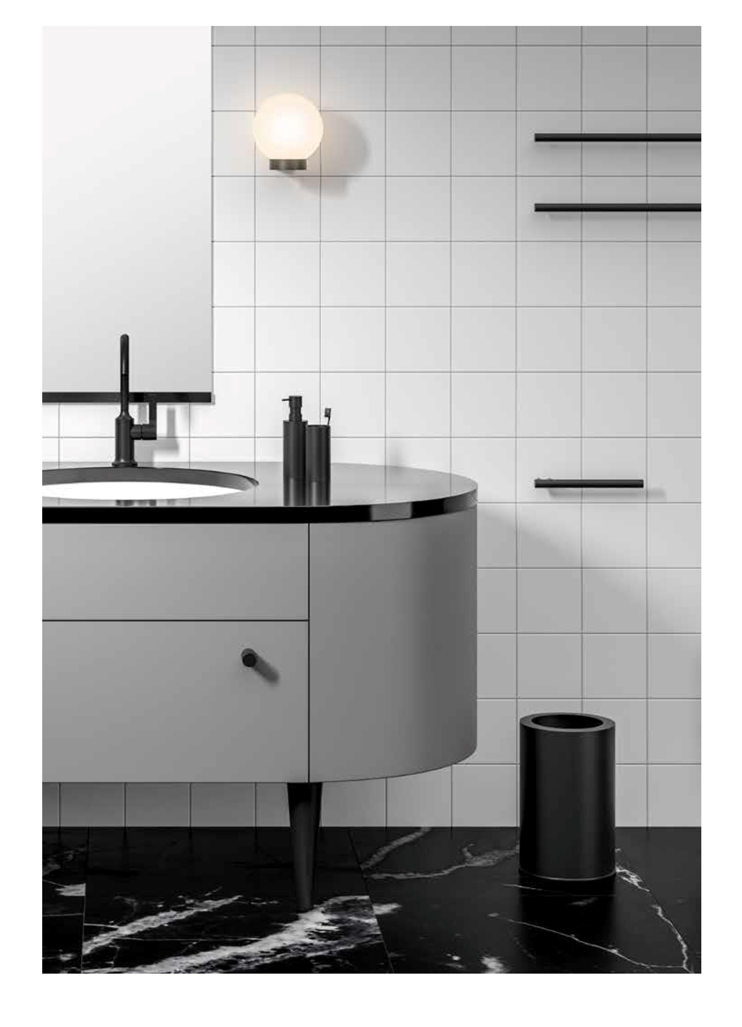 Полотенцедержатель DECOR WALTHER  Bar HTE 40   0856260   Ø 2 X 40 X 6 см, латунь, черный матовый Black Matt