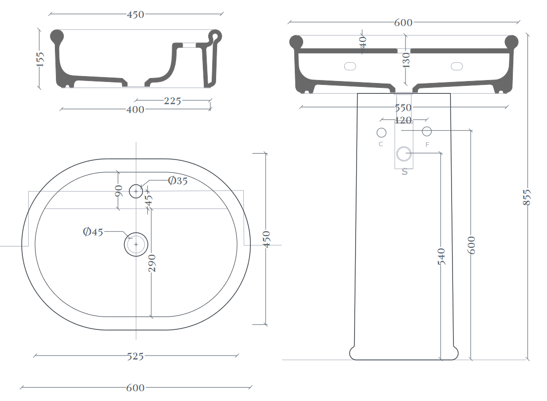 Накладная овальная раковина ARTCERAM Brera BRL002 01 00 600 мм х 450 мм х 155 мм, без перелива, с площадкой с отверстием для смесителя, цвет Белый глянцевый