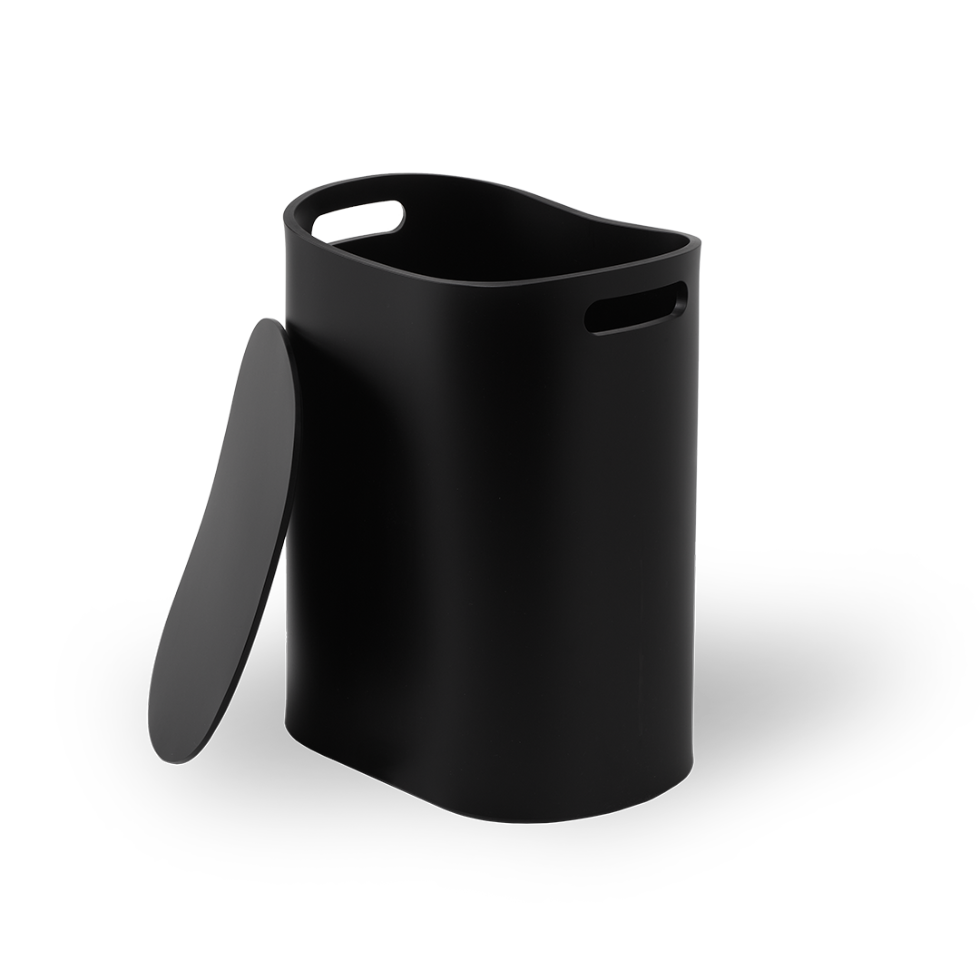 Корзина-стул для белья  DECOR WALTHER  ALL IN   0615260   48,5 X 39 X 27,5 см, 35 л, с крышкой-сиденьем, нагрузка до 100 кг, акрил, цвет черный матовый