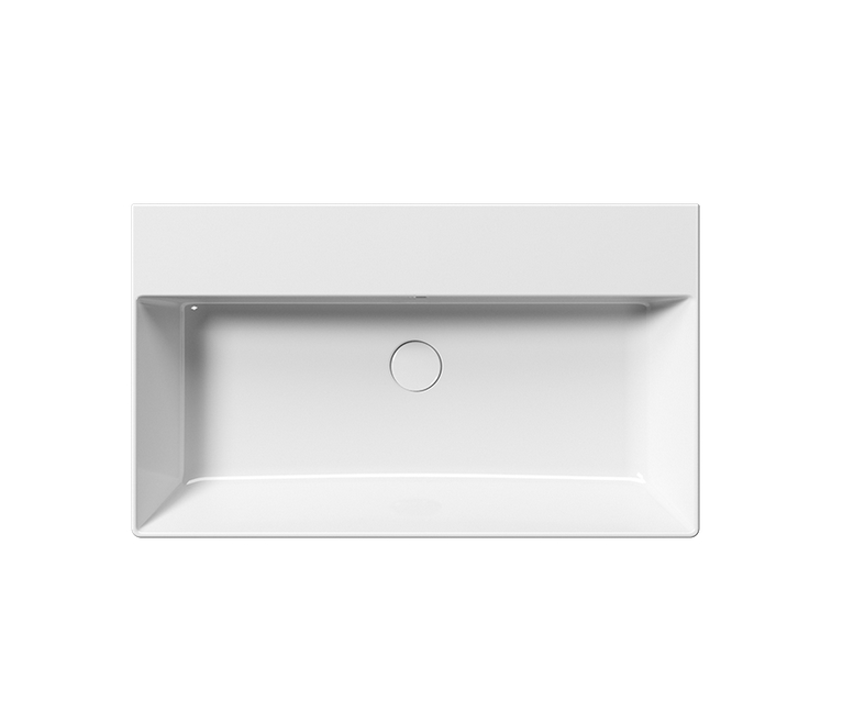 Раковина накладная/подвесная GSI KUBE X 9422111 800 мм х 470 мм, с 1 отверстием под смеситель, с переливом, без крепежа, белая глянцевая