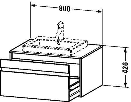 Тумба подвесная под раковину Duravit Ketho KT679402222 с выдвижным ящиком, белый глянцевый 