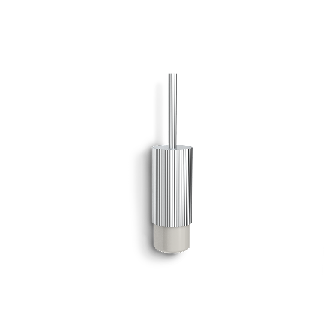 Ершик для унитаза настенный DECOR WALTHER  OF.LINE SBG   0671641   44 x 11 x 10 см, алюминий/фарфор, цвет Aqua/Shell (серебристый матовый/ракушка матовая)