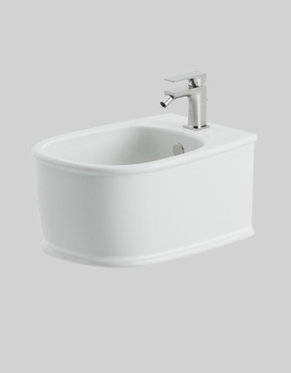 Биде повдесное ARTCERAM ATELIER ATB001 17 00 520 мм х 370 мм, с отверстием под смеситель, с переливом, с креплением, чёрный матовый