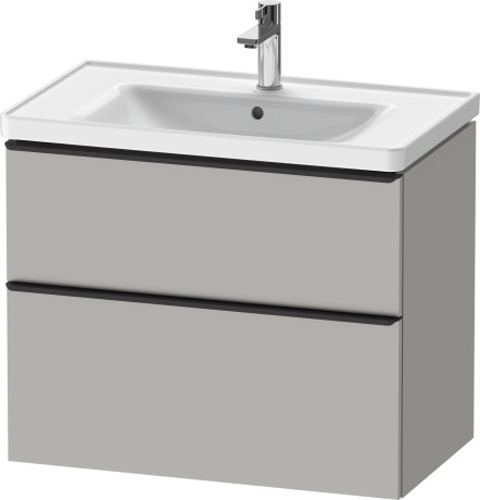 Тумба подвесная под раковину DURAVIT D-Neo DE435500707 784 мм х 452 мм, с выдвижным ящиком и выдвижным отделением, бетонно-серый матовый
