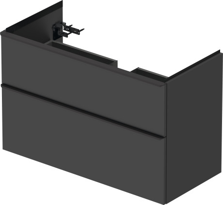 Тумба подвесная под раковину DURAVIT D-Neo DE435604949 984 мм х 452 мм, с выдвижным ящиком и выдвижным отделением, графит матовый