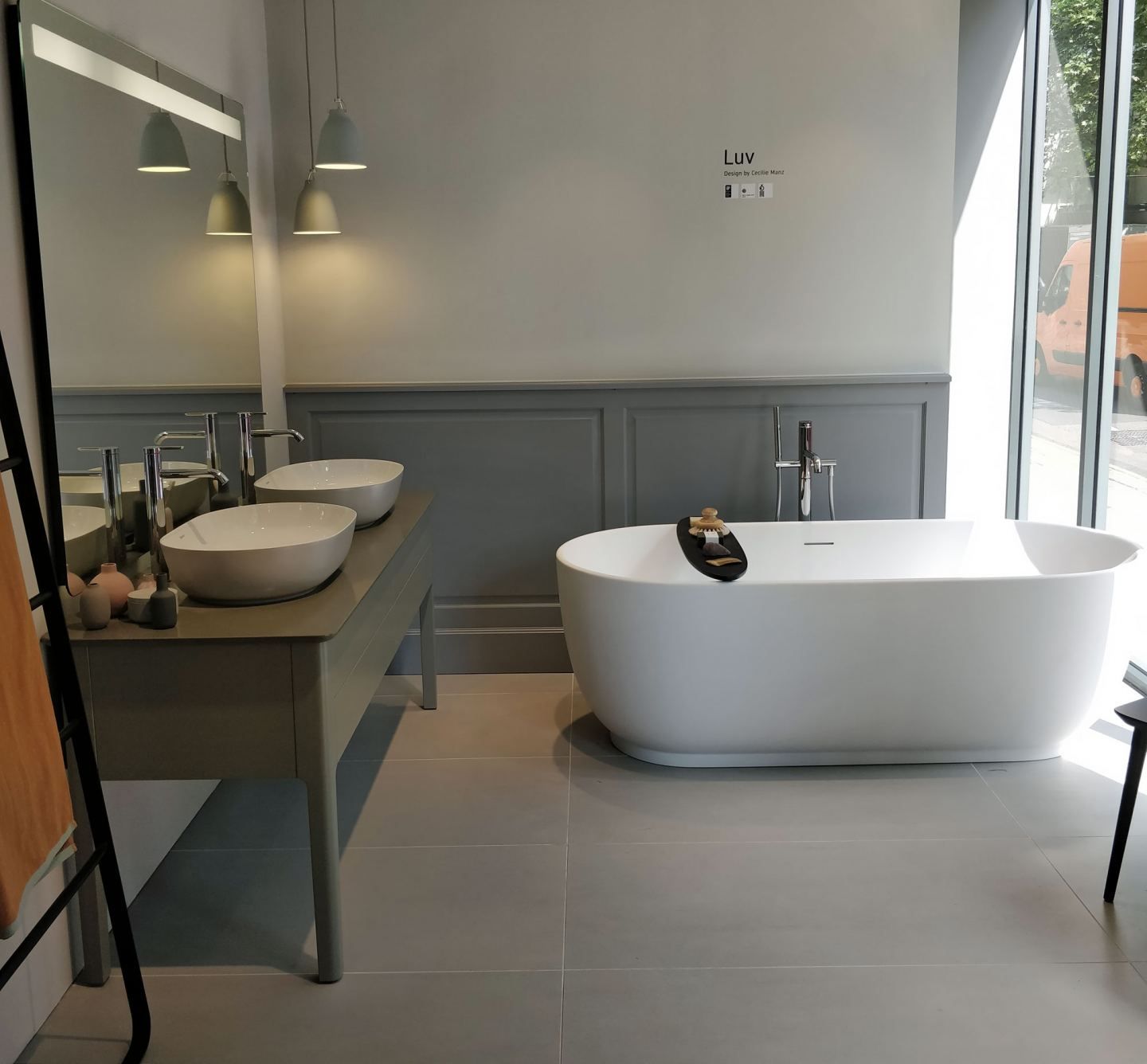 Тумба напольная под столешницу Duravit Luv LU9562B9292 каменно-серый