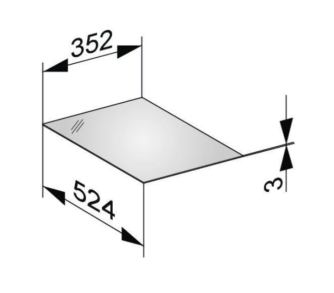 Декоративная верхняя крышка из кристаллина для боковой тумбы KEUCO EDITION 11 31320 579000 Чёрный глянцевый