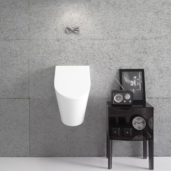 Писсуар подвесной GLOBO FORTY3 FO030BI 370 мм х 320 мм, со скрытым подводом воды, с сифоном, с креплением, белый