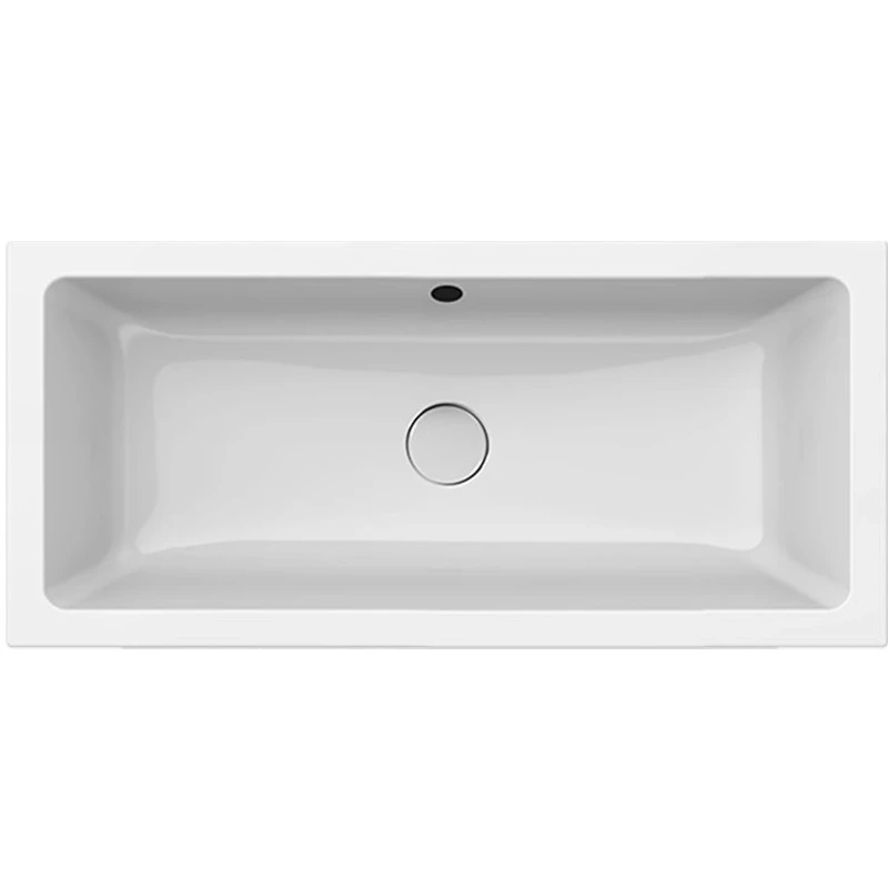 Раковина встраиваемая сверху прямоугольная GSI KUBE X 895411 800 мм х 370 мм, с переливом, без отверстия под смеситель, цвет Белый глянцевый