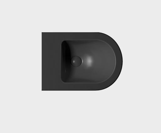 Биде подвесное GSI PURA 8864FR2126 500 мм х 360 мм, с отверстием под смеситель, с переливом, с креплением, цвет Чёрный матовый Ardesia