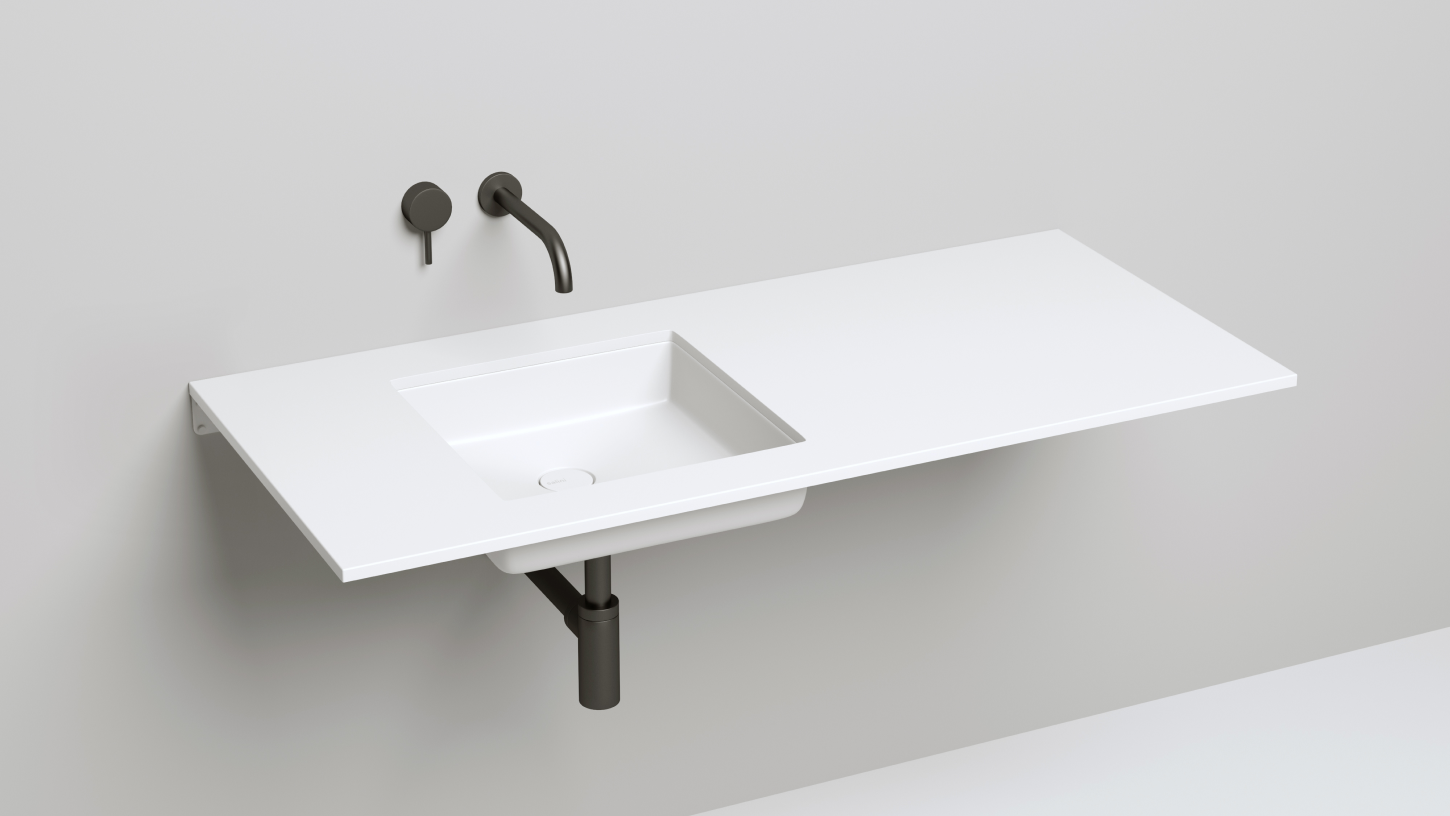 Раковина встраиваемая квадратная SALINI MAREA 07 1802207M 420х420х125мм, S-Stone, без донного клапана, цвет Белый матовый