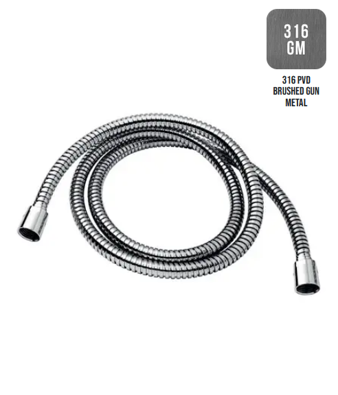 Шланг для душа ALMAR UNIVERSAL C084052.GM316 1500 мм, металлическая оплетка, сталь AISI 316 Brushed PVD, цвет Gun Metal